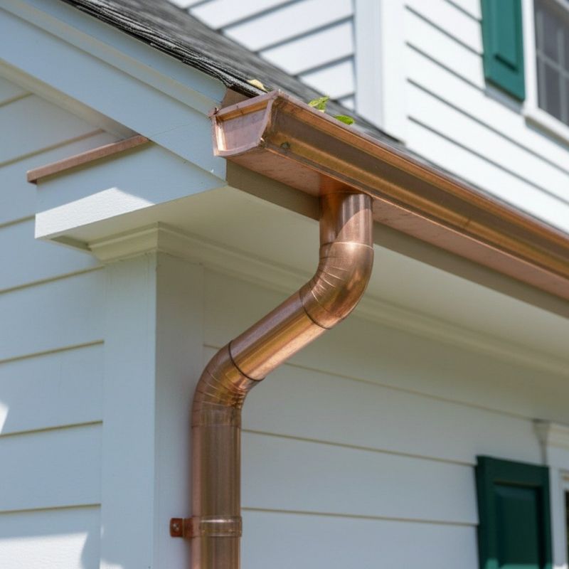 Copper Downspout Installation detail